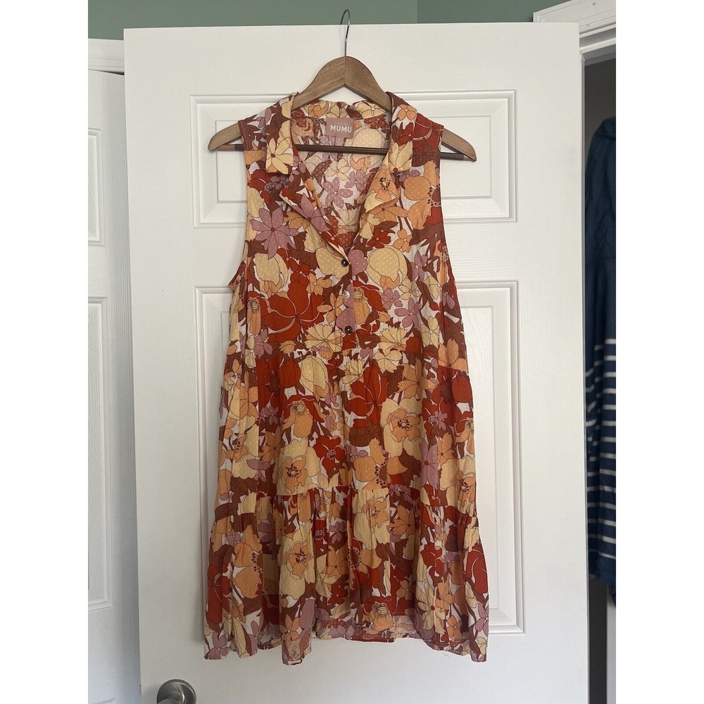 Show Me Your Mumu Groovy Collared Mini Dress Size Large